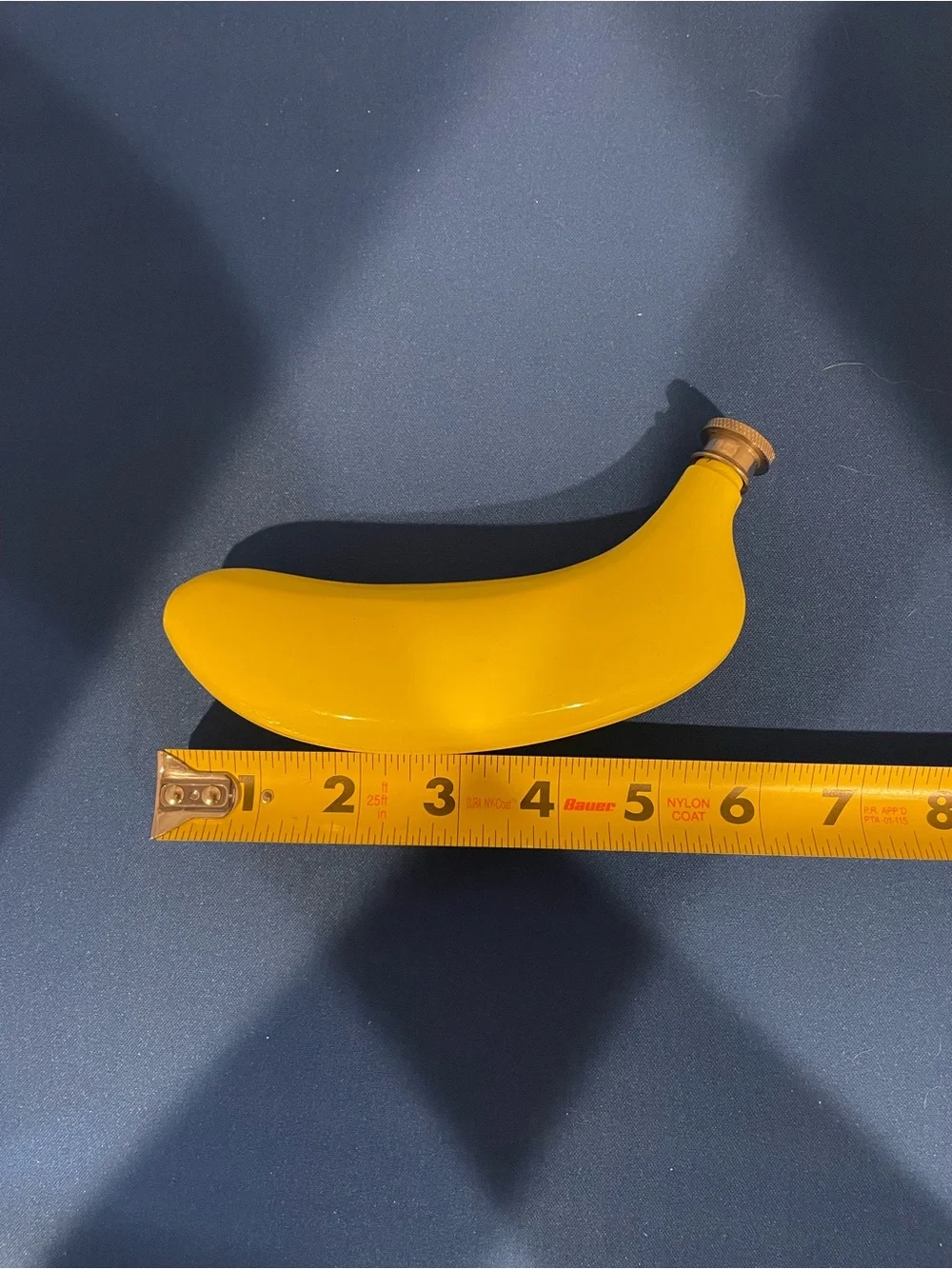 Yellow Banana-Shaped Flask with Silver Cap 5oz